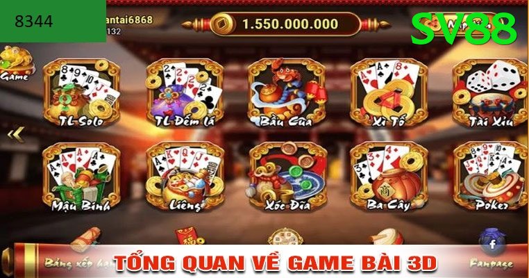 Game Bài 3D - sv88 - Thế giới ảo